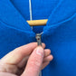 1970s Blue Knitted Zip Up Track Top