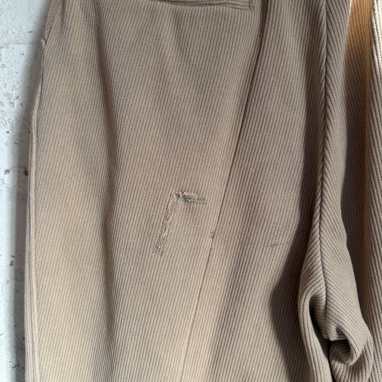 1960s Beige Wool British Formal Trousers