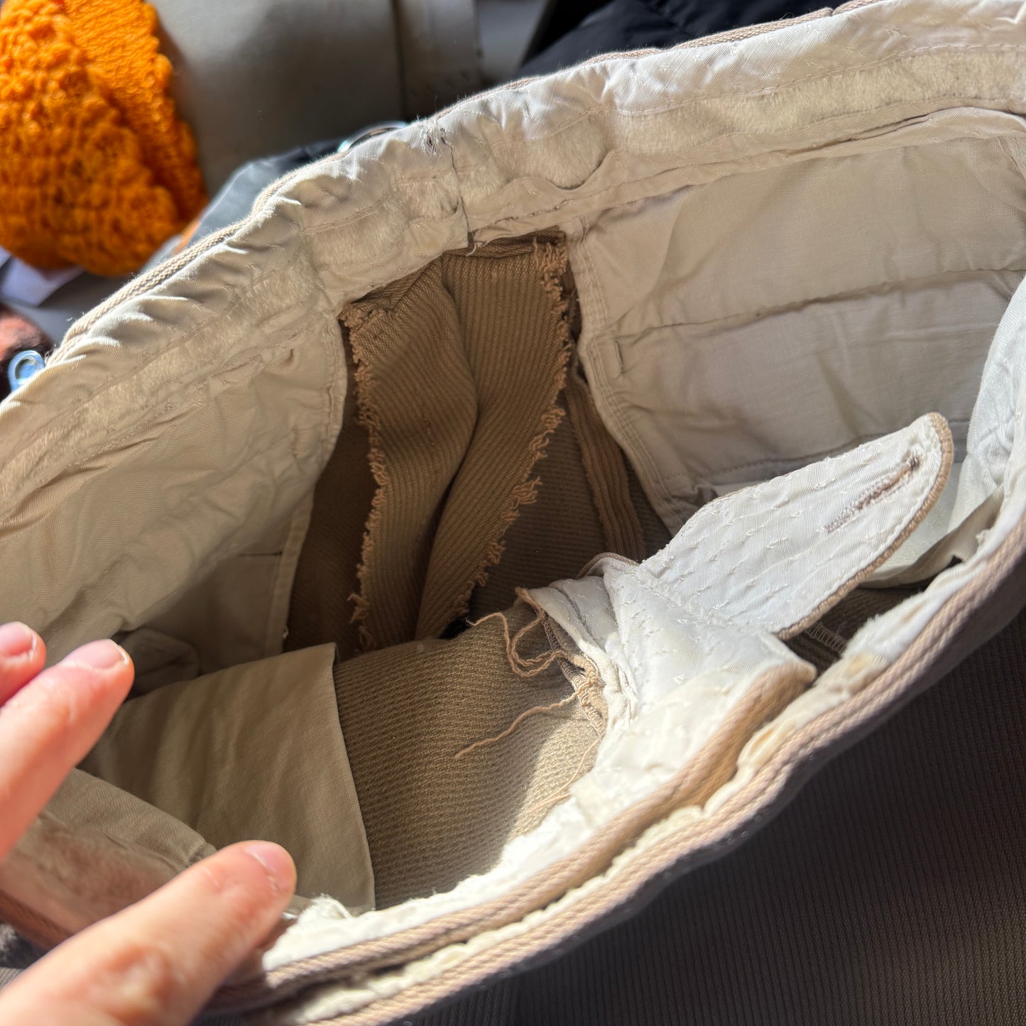 1960s Beige Wool British Formal Trousers