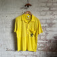 1970s Yellow Graphic Polo Shirt Top