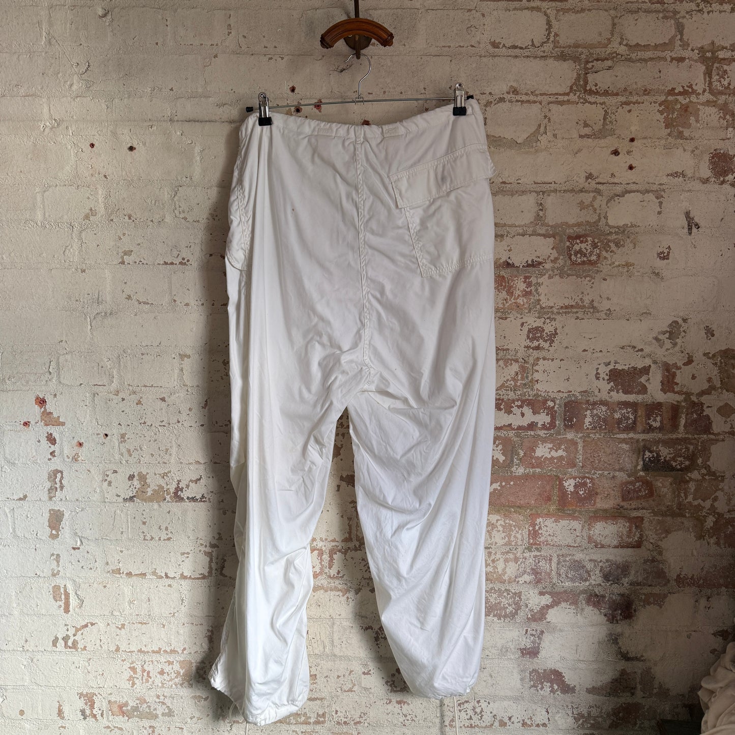 1970s White US Military Balloon Pants Cargo Trousers
