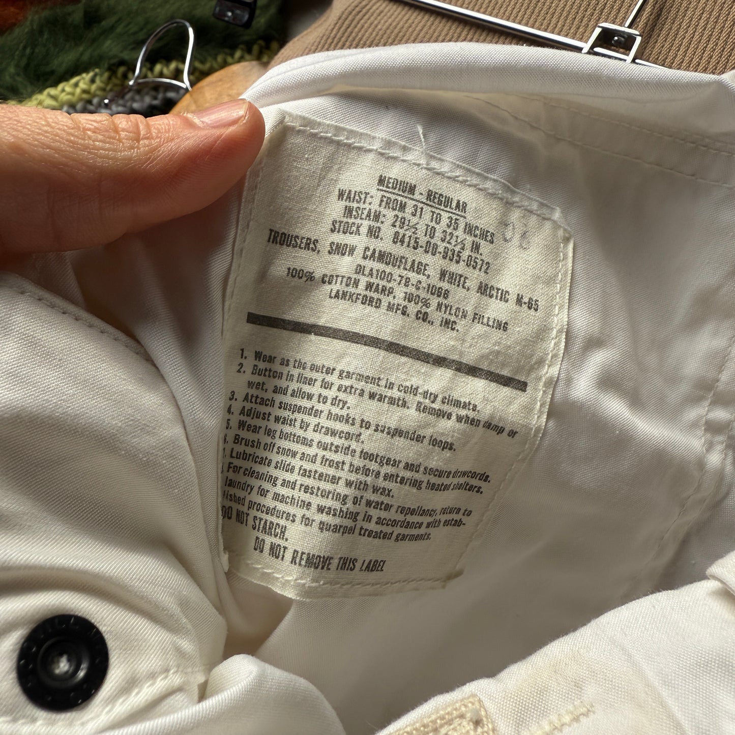 1970s White US Military Balloon Pants Cargo Trousers