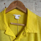 1970s Yellow Graphic Polo Shirt Top
