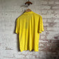 1970s Yellow Graphic Polo Shirt Top