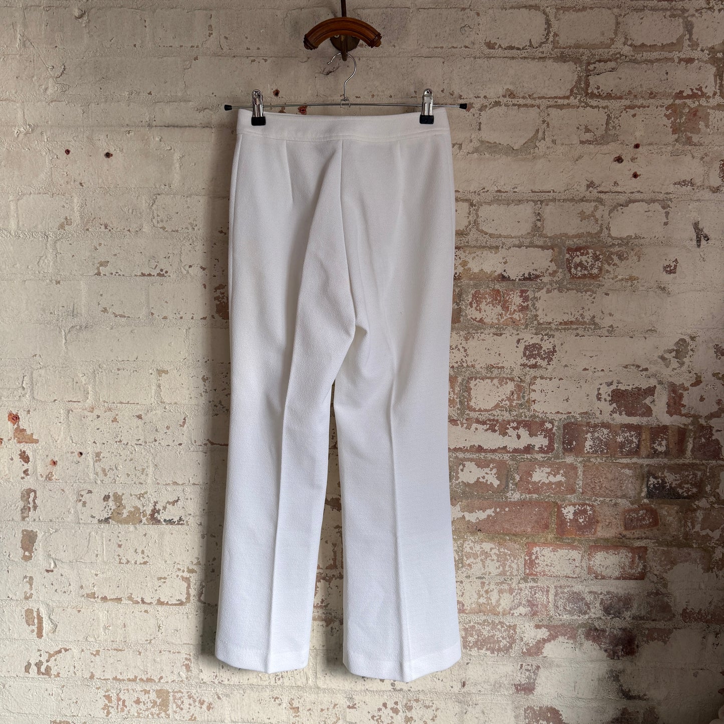 1970s White St Michaels Flared Trousers