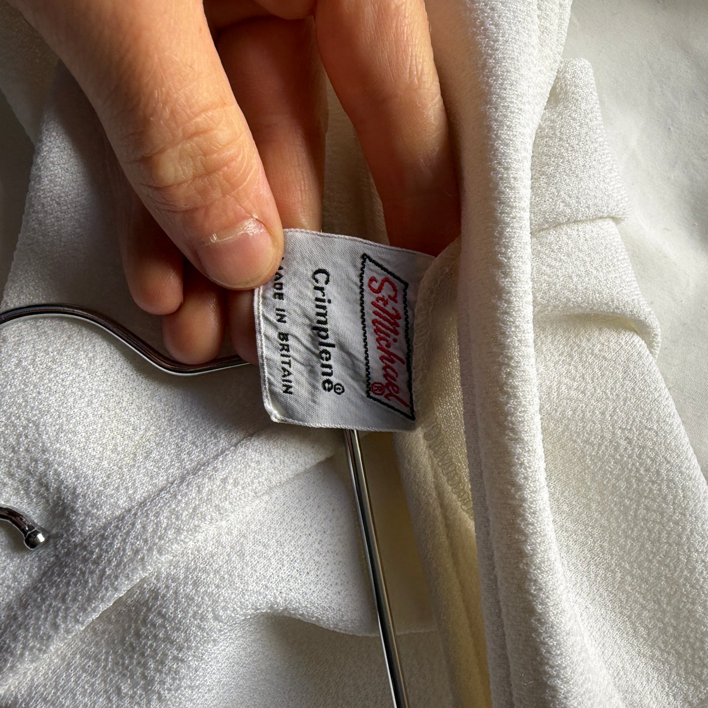 1970s White St Michaels Flared Trousers