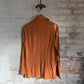 1970s Orange Patterned Flower Print Button Shirt