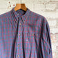 1980s Navy Checkered Long Sleeve Shirt