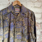 1980s Purple Paisley Printed Button Shirt