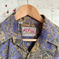 1980s Purple Paisley Printed Button Shirt
