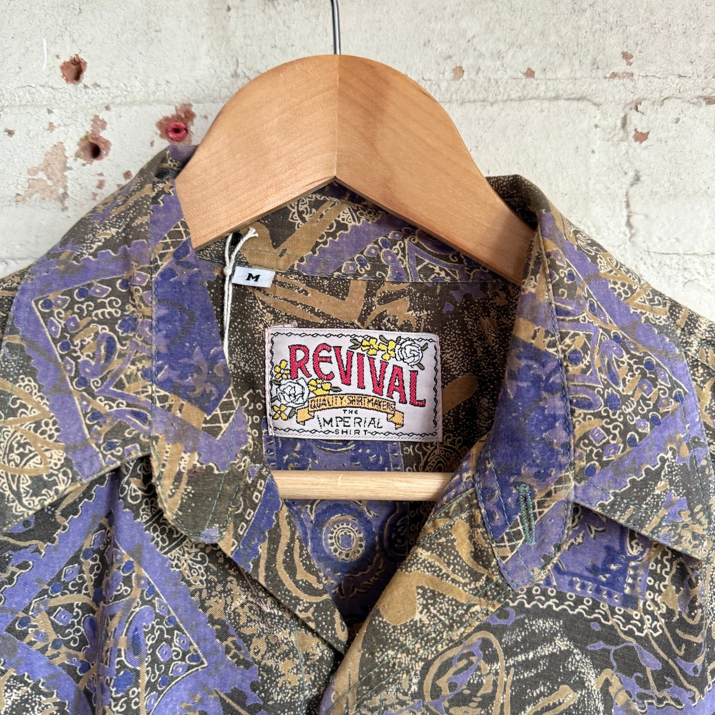 1980s Purple Paisley Printed Button Shirt