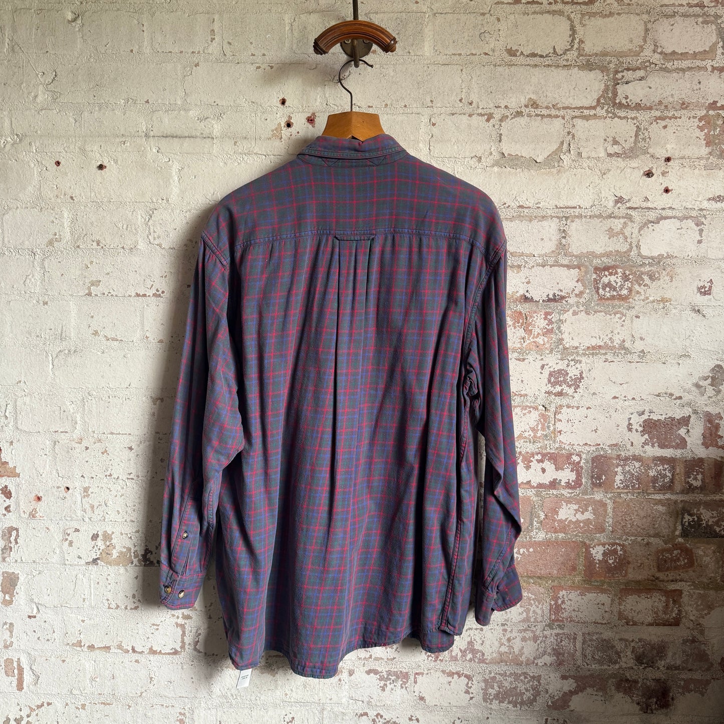 1980s Navy Checkered Long Sleeve Shirt