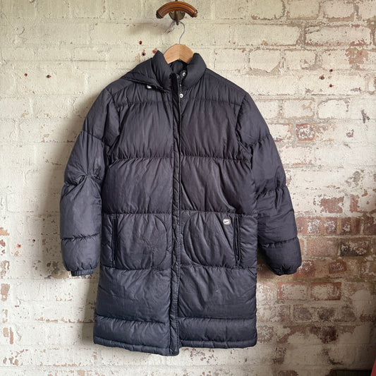 2000s Black Nike Long Puffer Jacket Coat