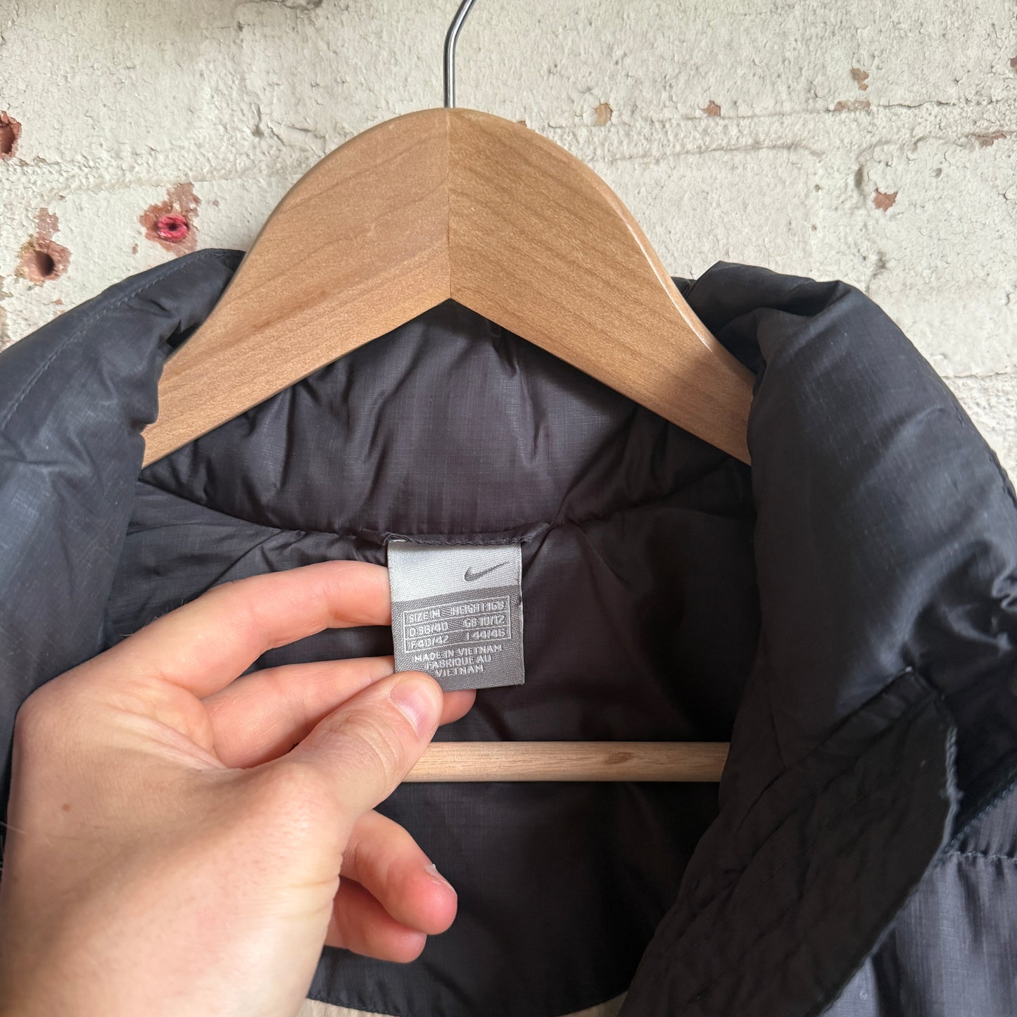 2000s Black Nike Long Puffer Jacket Coat