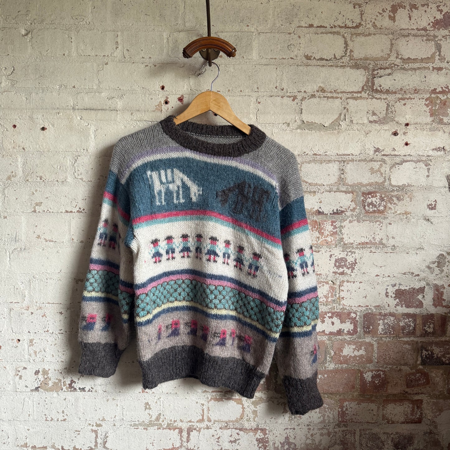 1980s Patterned Graphic Knitted Jumper