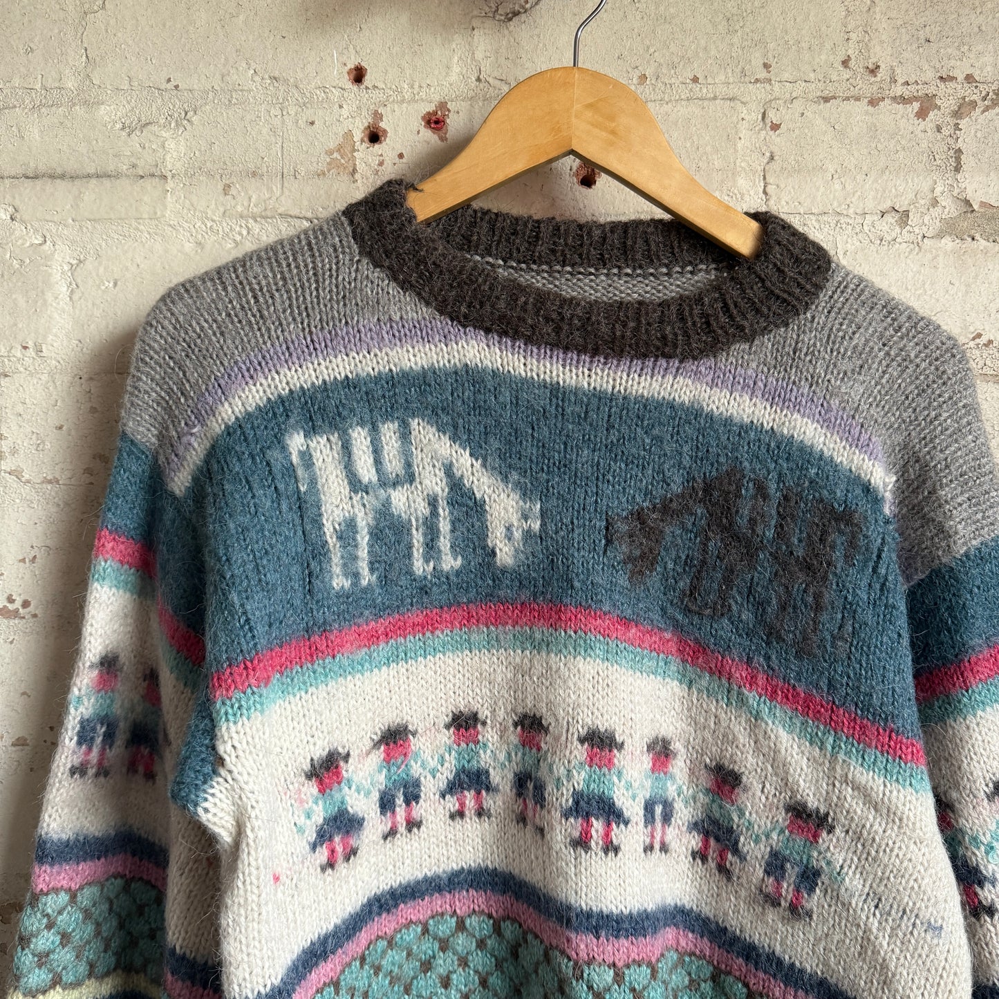 1980s Patterned Graphic Knitted Jumper