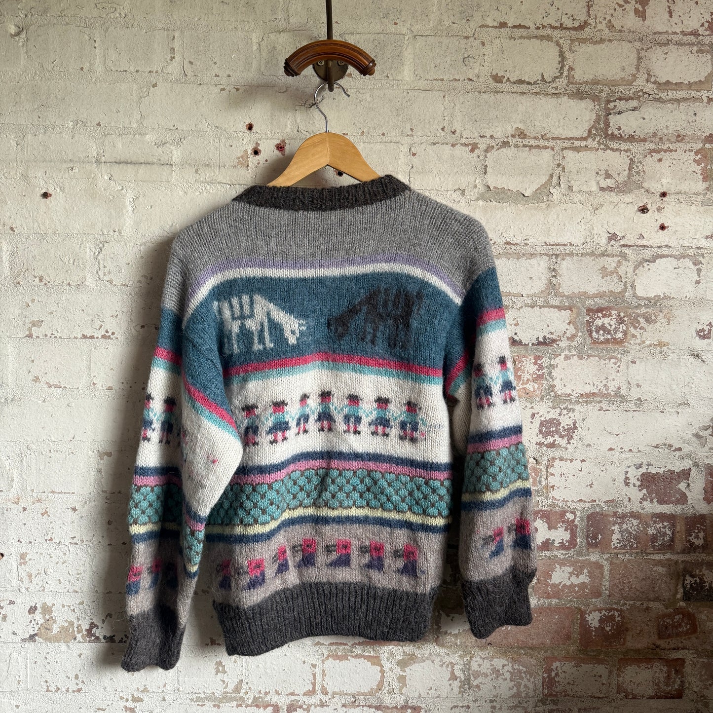 1980s Patterned Graphic Knitted Jumper