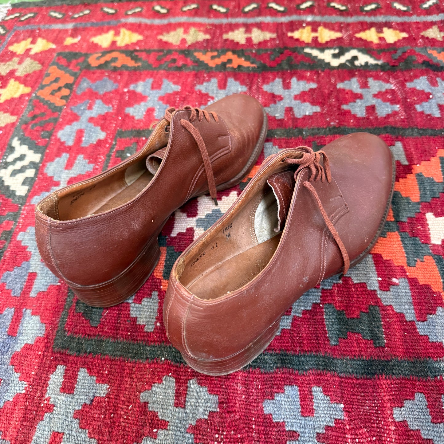 1950s 1952 Brown British Formal Leather Shoes