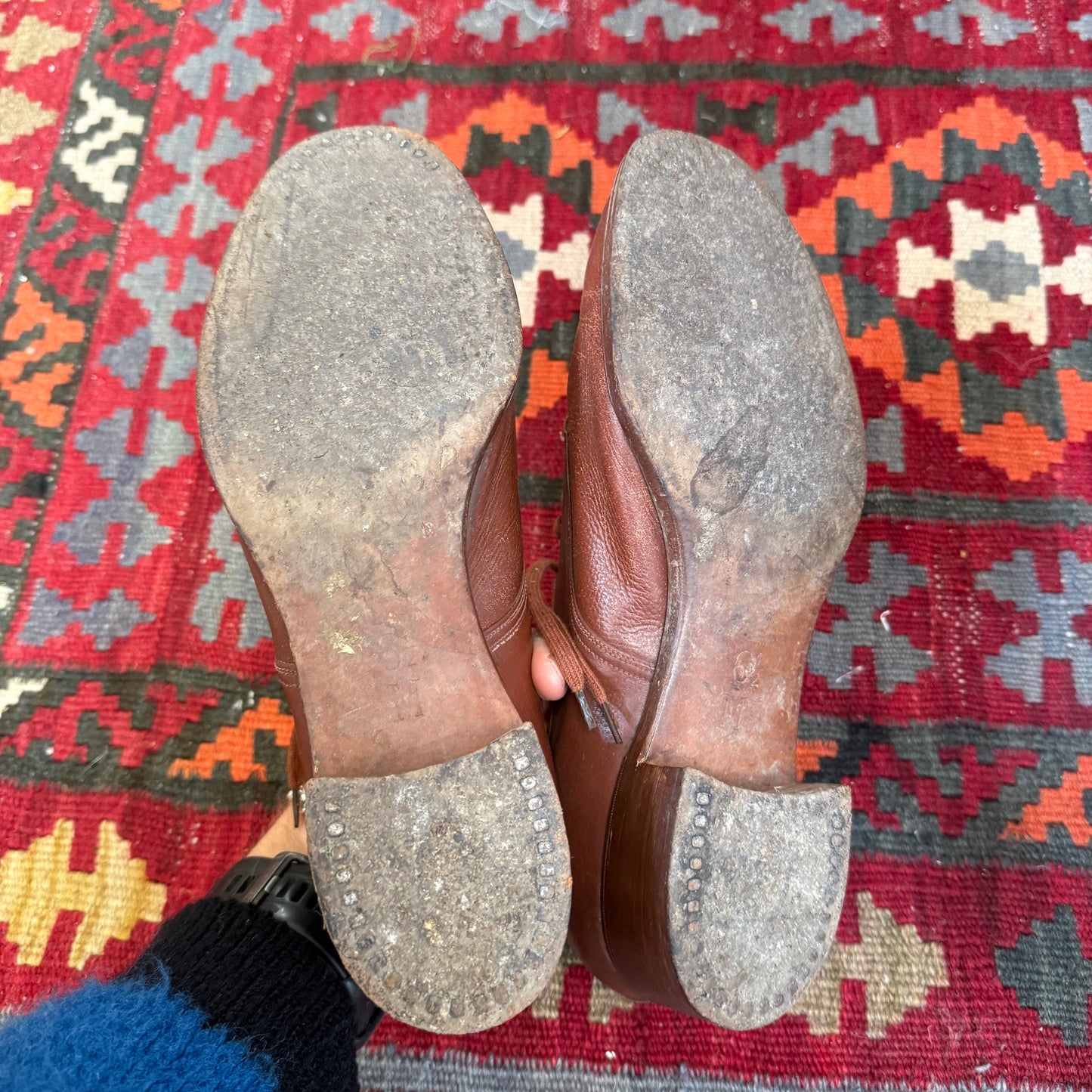 1950s 1952 Brown British Formal Leather Shoes