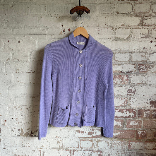 1950s Lilac Wool British Knitted Jumper