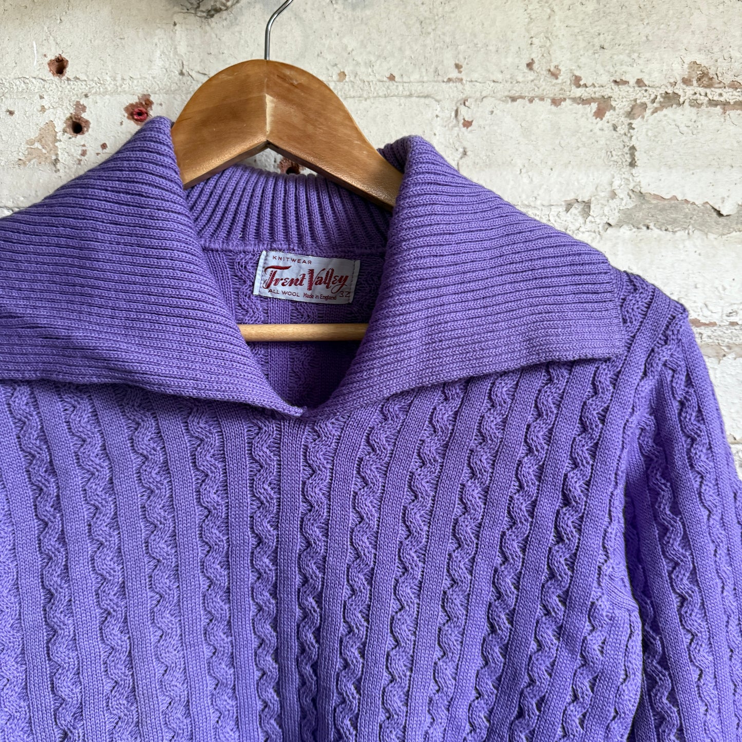 1940s 1950s Purple Wool British Knitted Jumper