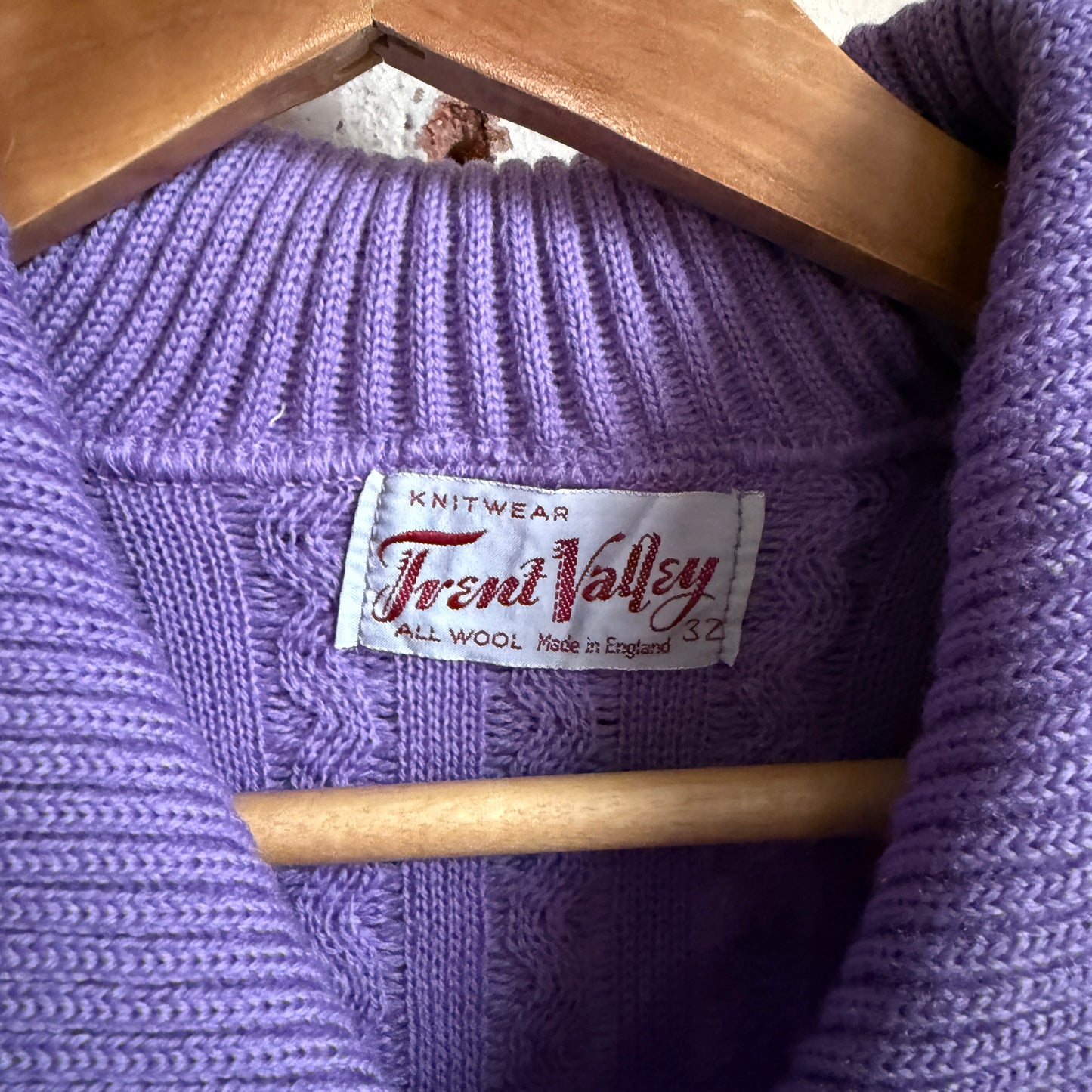 1940s 1950s Purple Wool British Knitted Jumper