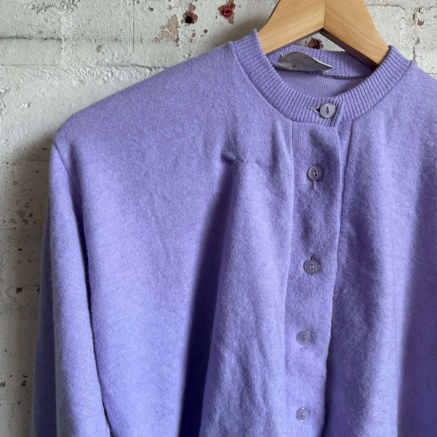 1960s Purple Acrylic British Button Cardigan Jumper