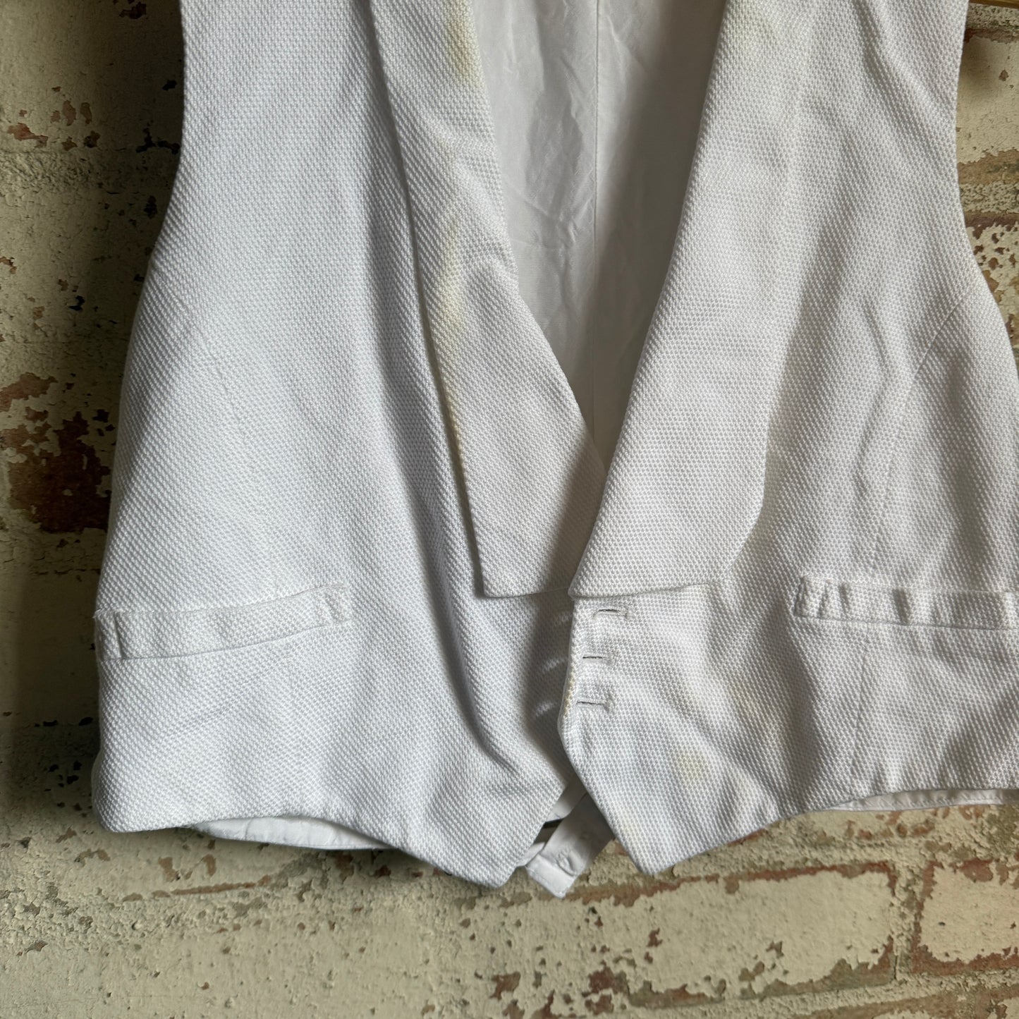 1930s White Cotton Formal Waistcoat