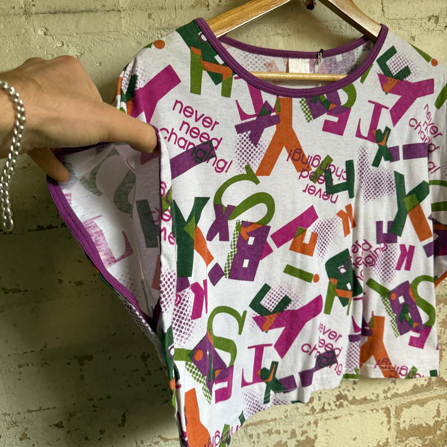 1980s Multicoloured all Over Print Graphic Vest T-Shirt