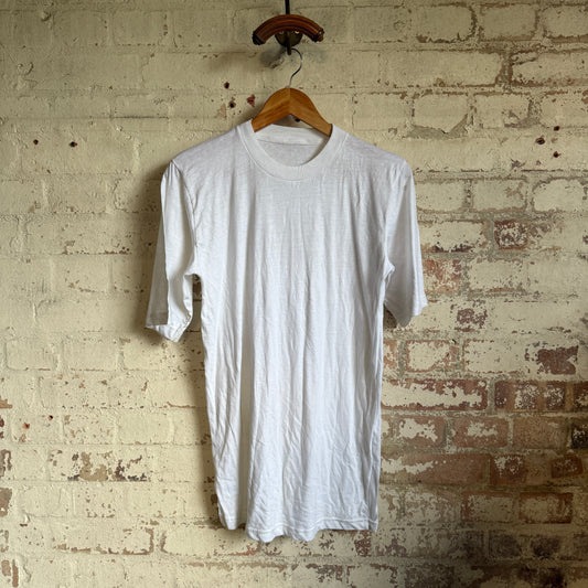 1980s White Cotton Blank T-Shirt