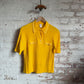 1960s 1970s Yellow Italian Knitted Polo Shirt Top