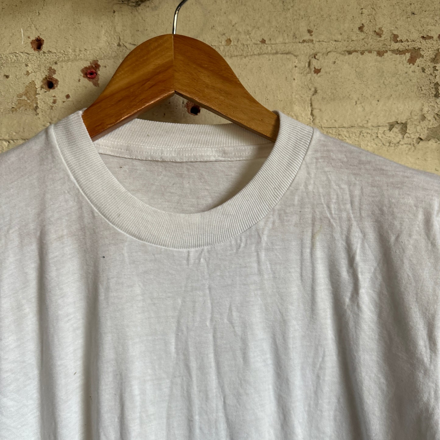 1980s White Cotton Blank T-Shirt