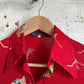 1970s Red Hockey Graphic Button Shirt