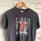 2000s Black Faded Tiger Adoption Graphic T-Shirt