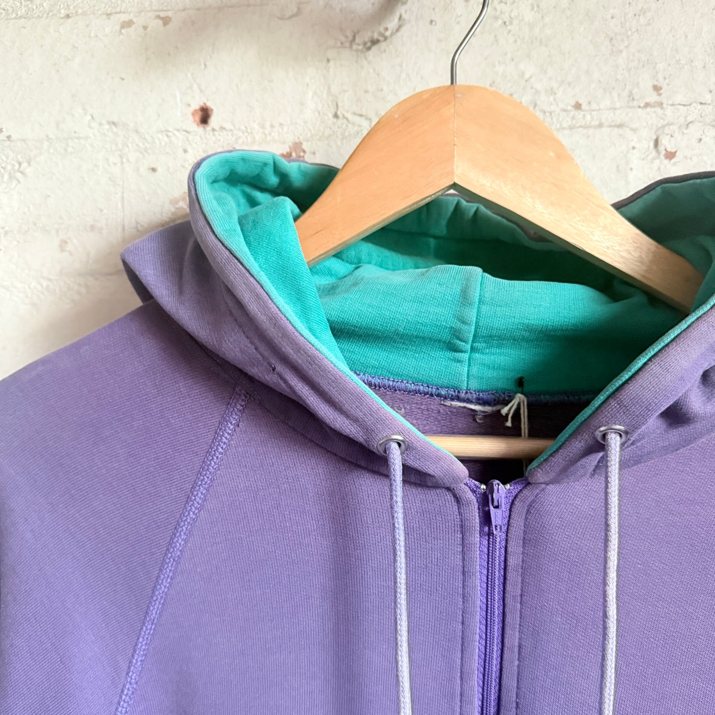 1980s Purple Champion Zip Hoodie Jumper