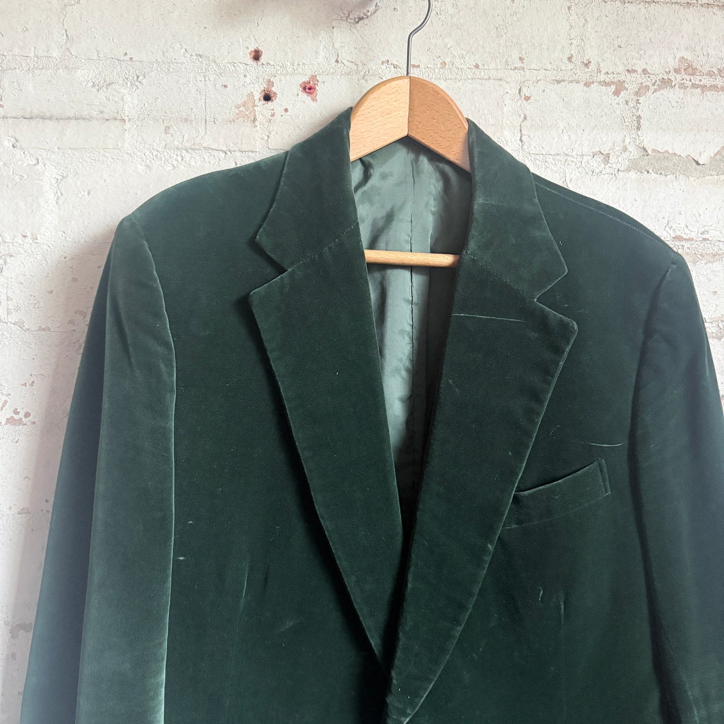 1970s Green Gieves and Hawkes Velvet Smoking Suit Blazer Jacket