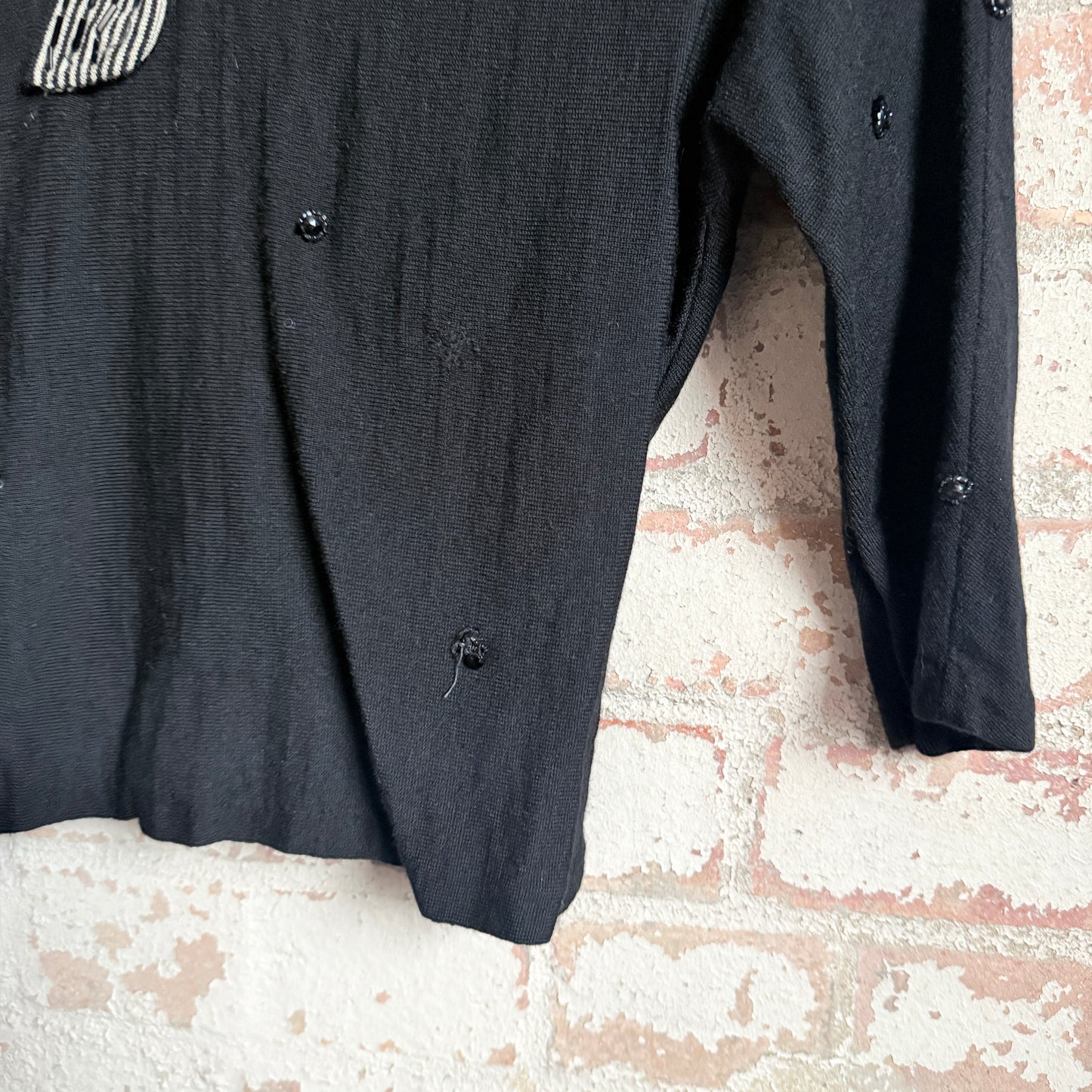 1950s Black Sequin Knitted Top