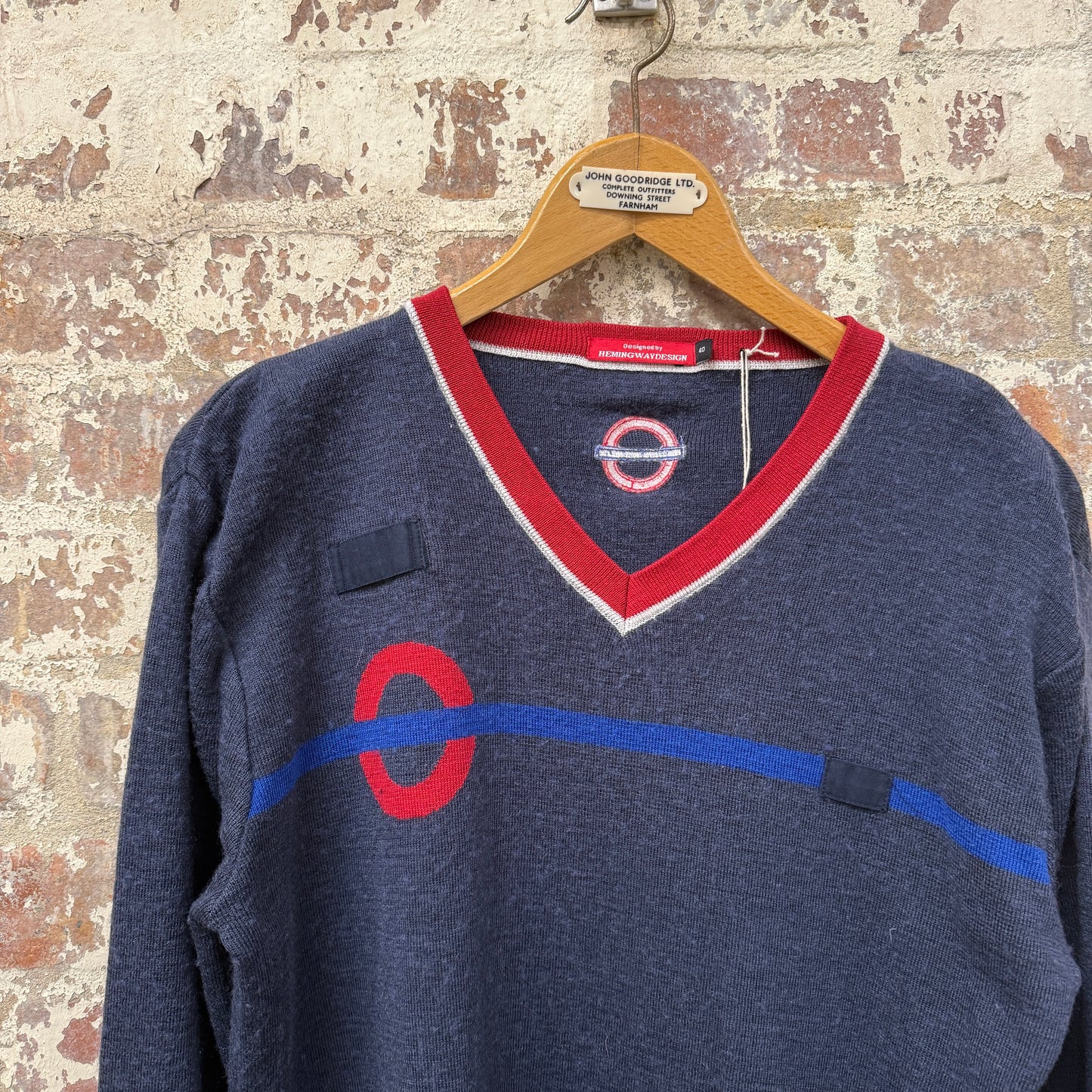 Navy British Underground Knitted Work Jumper