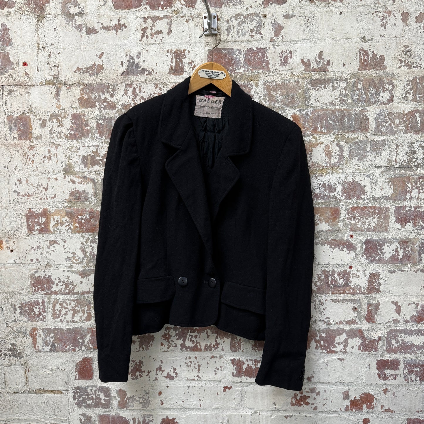 1980s Black Jaeger Crepe Blazer Jacket