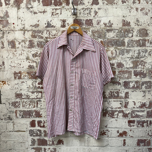 1970s Red Patterned Leisure Shirt