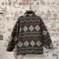 1970s Green Aztec Wool Patterned Jacket