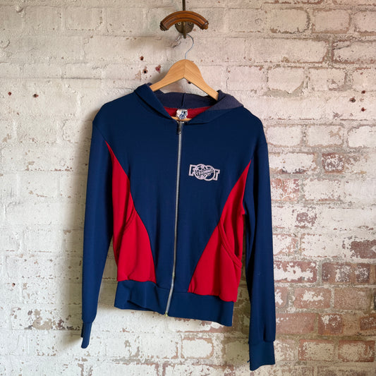 1970s Nay and Red Zip Track Top Hoodie