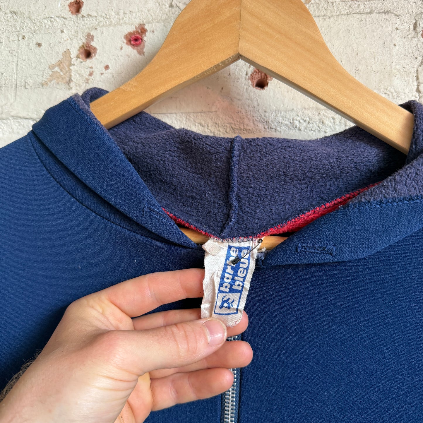 1970s Nay and Red Zip Track Top Hoodie