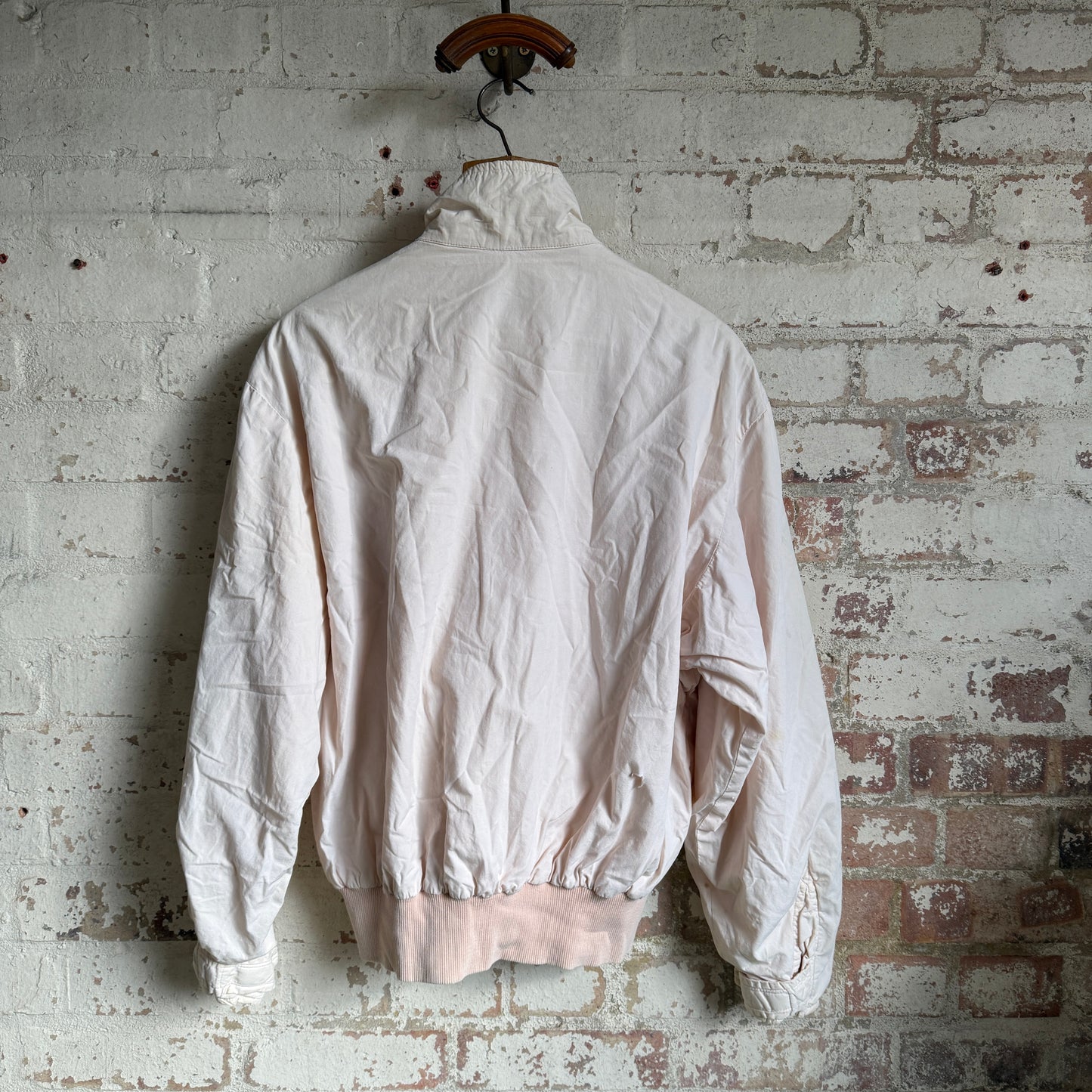 1980s Cream French Cotton Design Bomber Jacket