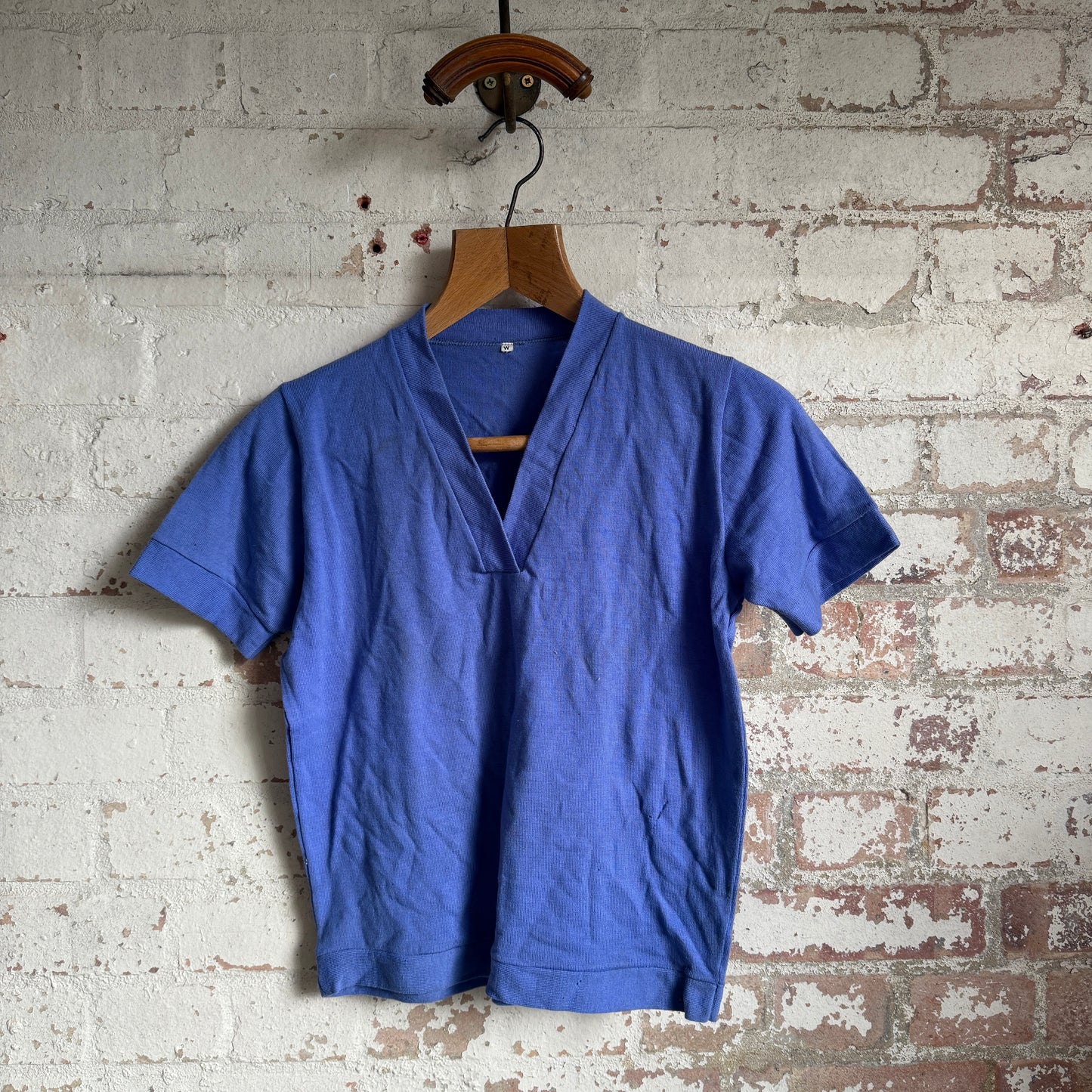 1950s Blue Wool Knitted T-Shirt Blouse