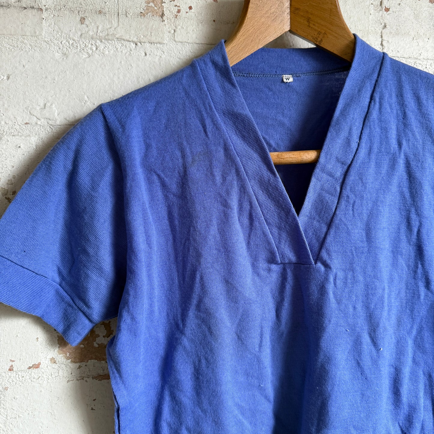 1950s Blue Wool Knitted T-Shirt Blouse