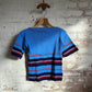 1980s Blue Knitted boat Neck Jumper Top