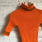 1970s Orange Knitted Roll Neck Jumper Top