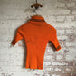 1970s Orange Knitted Roll Neck Jumper Top