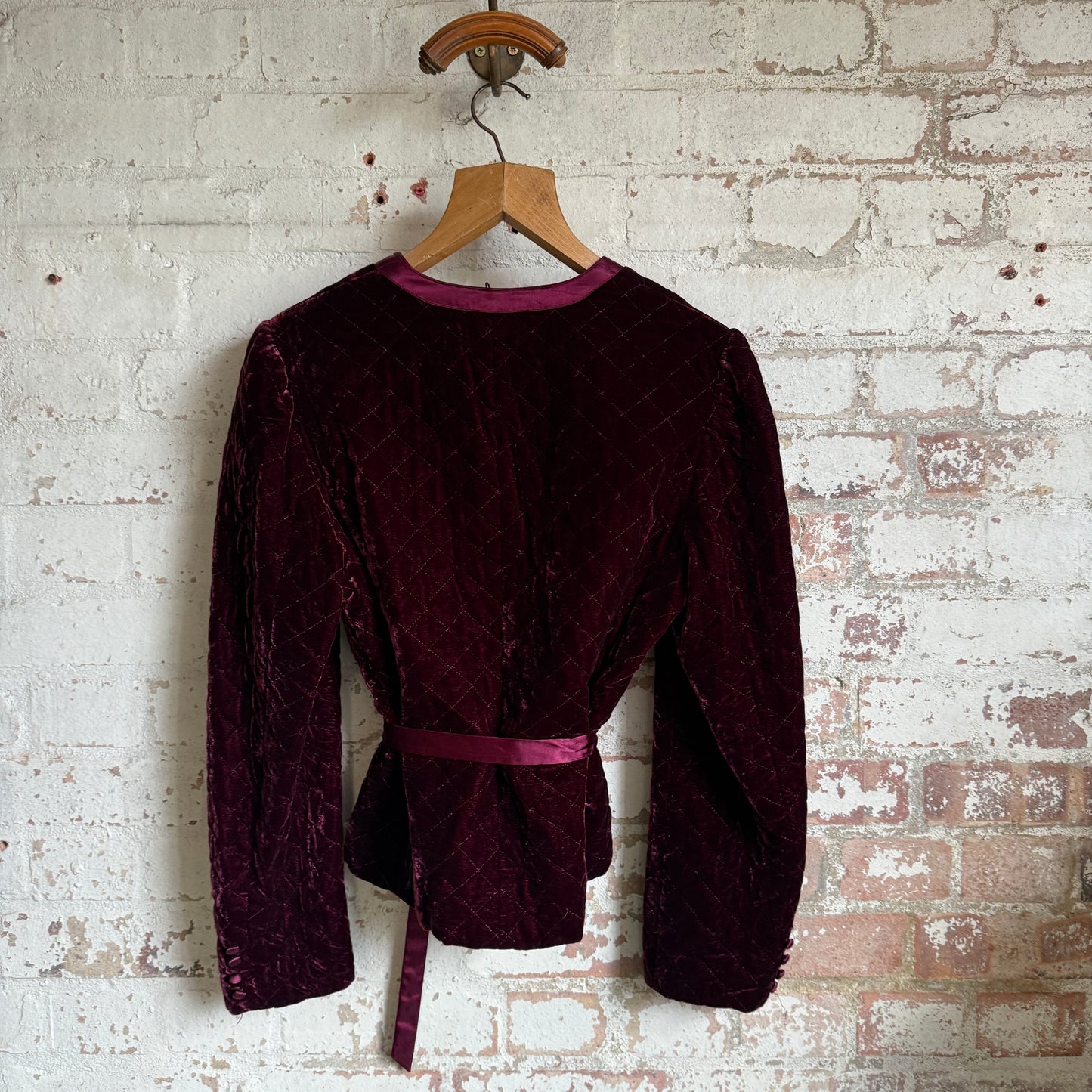 1990s Burgundy Red Laura Ashley Velvet Jacket Coat